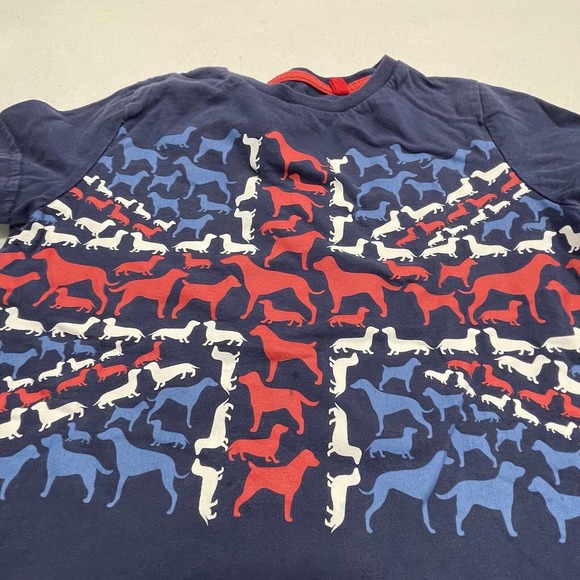 Mini Boden Boys Short Sleeves Shirt LOT Sz 6-7Y Blue Dogs Green Stripe shorts - Picture 4 of 9